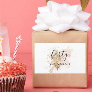 Roze en Gold 40e verjaardag Rechthoekige Sticker