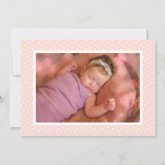 Roze en Gold 4 Fotocollage geboorteaankondiging Aankondiging (Achterkant)