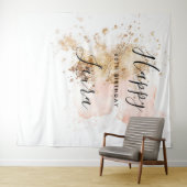 Roze en Gold 60e verjaardag Foto Booth Backdrop Wandkleed (In Situ (horizontaal))