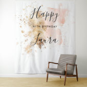 Roze en Gold 60e verjaardag Foto Booth Backdrop Wandkleed (In situ)