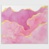 Roze en Gold Agate Cadeaupapier (Vlak)