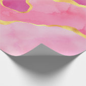 Roze en Gold Agate Cadeaupapier (Hoek)