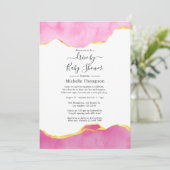 Roze en Gold Agate Drive by Shower Kaart (Staand voorkant)