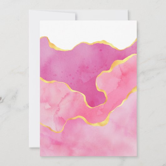 Roze en Gold Agate Drive by Shower Kaart (Achterkant)