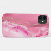 Roze en Gold Agate op maat Case-Mate iPhone Case (Achterkant (horizontaal))