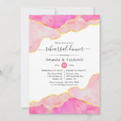 Roze en Gold Agate repesal Dinner Kaart (Voorkant)