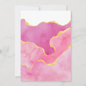 Roze en Gold Agate repesal Dinner Kaart (Achterkant)