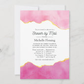 Roze en Gold Agate Shower per mail Kaart (Voorkant)