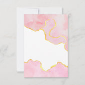 Roze en Gold Agate Wedding RSVP Kaartje (Achterkant)