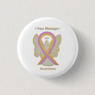 Roze en Gold Awareness Ribbon Angel Button Pins