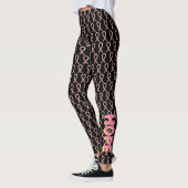 Roze en Gold Awareness Ribbon Custom Leggings (Links)