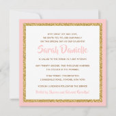 Roze en Gold Bat Mitzvah Kaart (Voorkant)