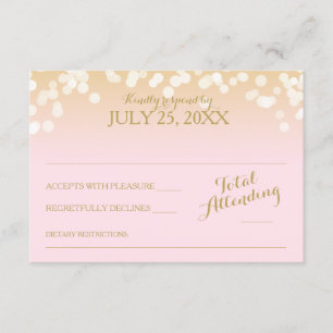 Roze en Gold Bokeh-effect RSVP