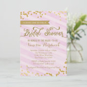 Roze en Gold Bridal Shower Kaart (Staand voorkant)