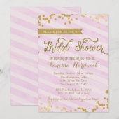 Roze en Gold Bridal Shower Kaart (Voorkant / Achterkant)