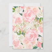 Roze en Gold Bridal Shower-uitnodigingen Kaart (Achterkant)