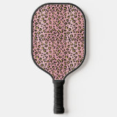 Roze en Gold Cheetah Pickleball Paddle (Voorkant)