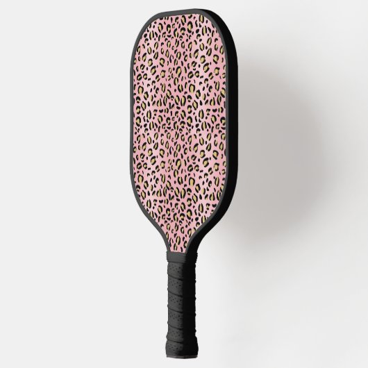 Roze en Gold Cheetah Pickleball Paddle (Links)
