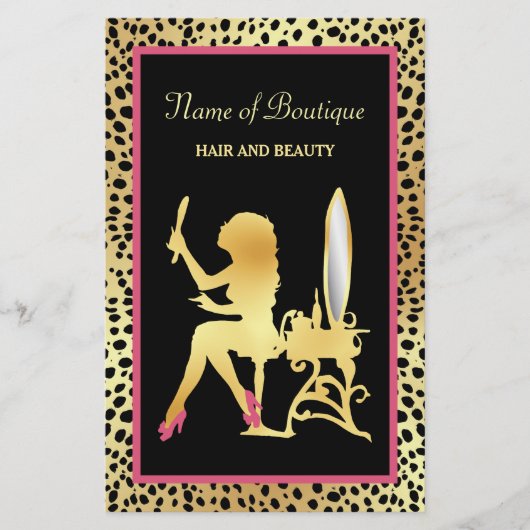 Roze en Gold Cheetah Print Boutique Grand Opening Flyer (Voorkant)
