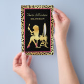 Roze en Gold Cheetah Print Boutique Grand Opening Flyer (Hand)