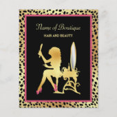 Roze en Gold Cheetah Print Boutique Special Event Flyer (Voorkant)