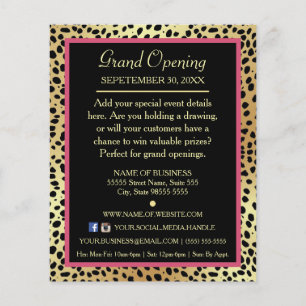 Roze en Gold Cheetah Print Boutique Special Event Flyer