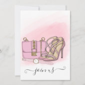 Roze en Gold Chic Bachelorette Party Invitation Kaart (Voorkant)