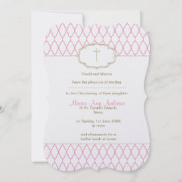 Roze en Gold Christening Baptism Uitnodiging