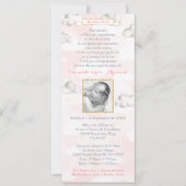Roze en Gold Clouds Baptism Latina Bautismo Kaart (Voorkant)