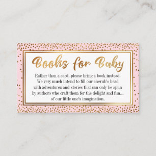 Roze en Gold Confetti Book Request Insert-kaarten Informatiekaartje