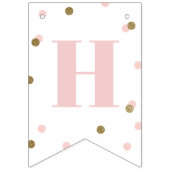 Roze en Gold Confetti Happy Birthday Vlaggetjes (Tweede vlag)