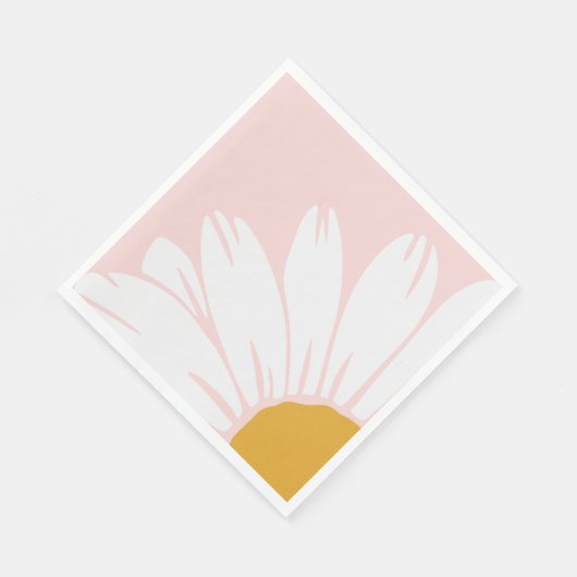 Roze en Gold Daisy Lunch Napkins Servet (Hoek)