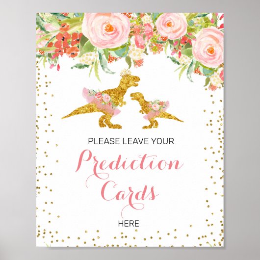 Roze en Gold Dino Verlaat je voorspelling Poster (Voorkant)