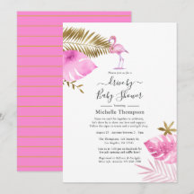 Roze en Gold Flamingo Drive by Shower