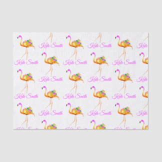 Roze en Gold Flamingo | waterverf bloemen Tissuepapier