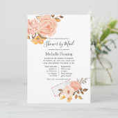 Roze en Gold Floral Bridal of Baby shower per post Kaart (Staand voorkant)