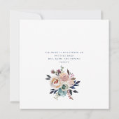 Roze en Gold Floral Bridal Shower Kaart (Achterkant)