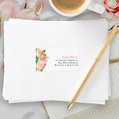 Roze en Gold Floral Chic RSVP Envelope Adres Etiket