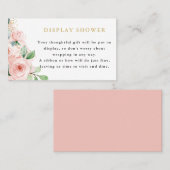 Roze en Gold Floral Display Shower-behuizing Visitekaartje (Voorkant / Achterkant)