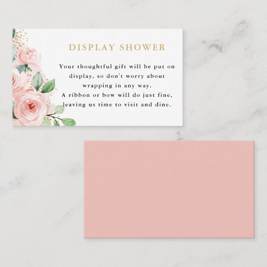 Roze en Gold Floral Display Shower-behuizing Visitekaartje (Voorkant / Achterkant)