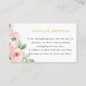Roze en Gold Floral Display Shower-behuizing Visitekaartje (Voorkant)