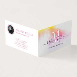 Roze en Gold Folded Holographic Visitekaartje