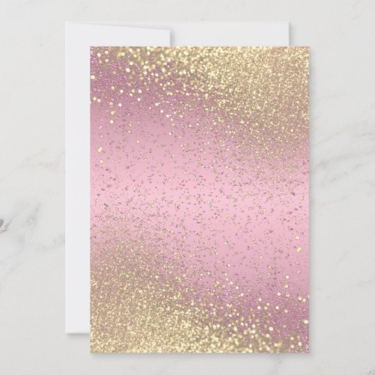 Roze en Gold Glitter 30th Birthday Kaart (Achterkant)