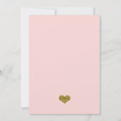 Roze en Gold Glitter Baby Girl Shower Kaart (Achterkant)