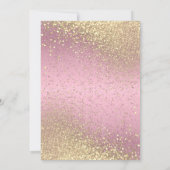 Roze en Gold Glitter Birthday Invitation Kaart (Achterkant)