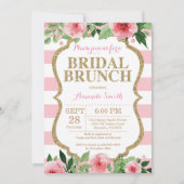Roze en Gold Glitter Bridal Brunch Uitnodiging (Voorkant)