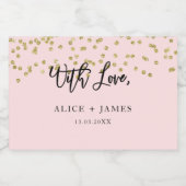 Roze en Gold Glitter Candle Label Voedselcontainer Etiket (Enkel label)