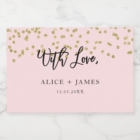 Roze en Gold Glitter Candle Label Voedselcontainer Etiket (Enkel label)