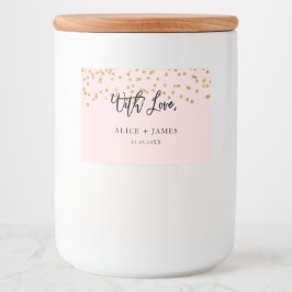 Roze en Gold Glitter Candle Label Voedselcontainer Etiket
