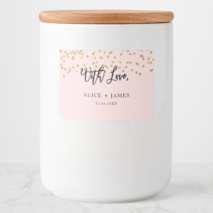Roze en Gold Glitter Candle Label Voedselcontainer Etiket